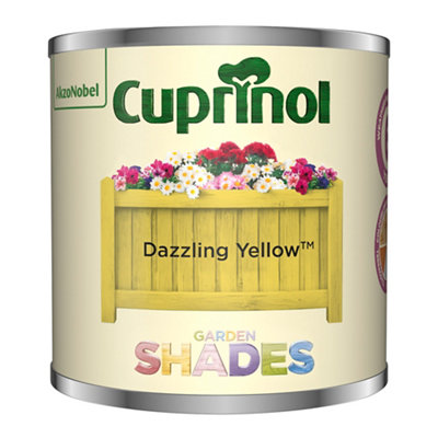 Cuprinol Garden Shades Dazzling Yellow Matt Multi-Surface Garden Wood Paint, 125Ml Tester Pot