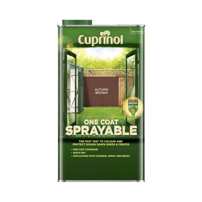 Cuprinol One Coat Sprayable Fence Treatment Autumn Brown 5L