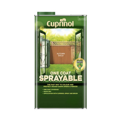 Cuprinol One Coat Sprayable Fence Treatment Autumn Gold 5L