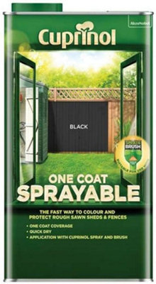 Cuprinol One Coat Sprayable Fence Treatment Black 5L-45930 