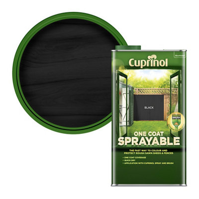 Cuprinol Sprayable Black Matt Exterior Wood Paint, 5L Tin