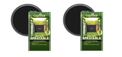 Cuprinol One Coat Sprayable Fence Treatment Black 5L Pack Of 2-45932 