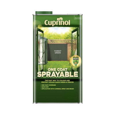 Cuprinol One Coat Sprayable Fence Treatment Forest Green 5L