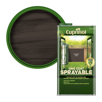 Cuprinol One Coat Sprayable Forest Oak Matt Exterior Wood Paint, 5L