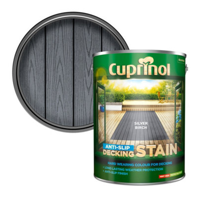 Cuprinol Anti-Slip Silver Birch Decking Wood Stain, 5L