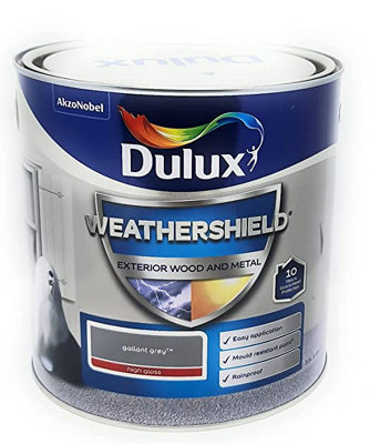 Dulux Weathershield Exterior Paint Gloss 2.5L Gallant Grey from B&Q