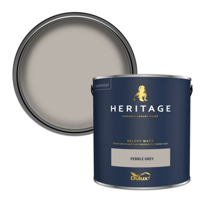 Dulux Heritage Pebble Velvet Matt Wall Paint, 2.5L Grey