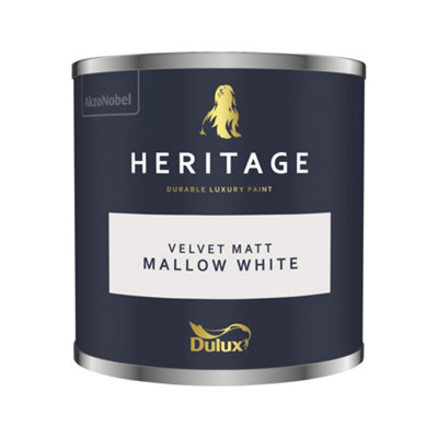 Dulux Trade Dulux Heritage Velvet Matt125Ml Tester PotMallow White from B&Q