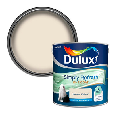 Dulux One Coat Matt Emulsion Paint, 2.5L Natural Calico