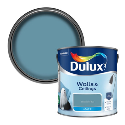 B&Q -  Stonewashed Blue Matt Wall & Ceiling Emulsion Paint2.5L