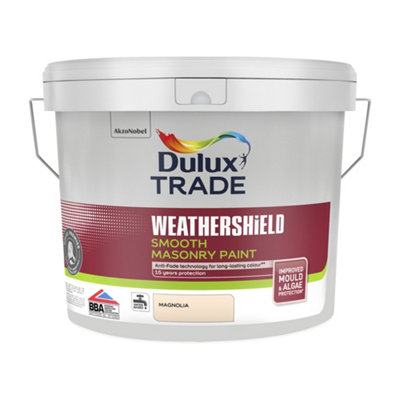 Dulux Trade Weathershield Magnolia Smooth Masonry Paint10L Tin from B&Q
