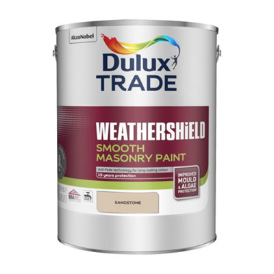 Dulux Trade Weathershield Sandstone Smooth Masonry Paint5L Tin from B&Q