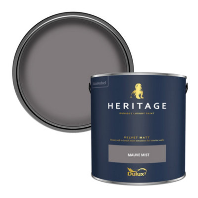 Dulux Heritage Mauve Mist Velvet Matt Wall Paint2.5L from B&Q