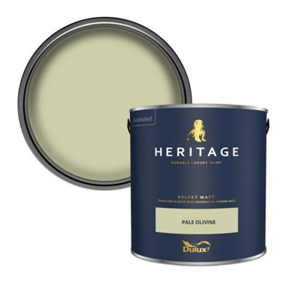 Dulux Heritage Pale Olivine Velvet Matt Wall Paint2.5L from B&Q