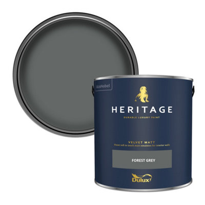 Dulux Heritage Forest Grey Velvet Matt Wall Paint2.5L from B&Q