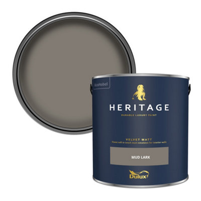 Dulux Heritage Mud Lark Velvet Matt Wall Paint2.5L from B&Q