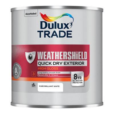 B&Q -  Weathershield Quick Drying Gloss Brilliant White 1L