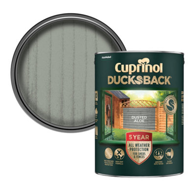 Cuprinol Ducksback Dusted Aloe Matt Exterior Wood Paint, 5L Tin