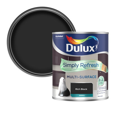 Dulux Simply Refresh Multi Surface Eggsgell Paint - Rich Black - 750Ml 5010212669433 - Image 3