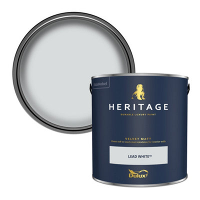 Dulux Heritage Lead White Velvet Matt Wall Paint2.5L from B&Q