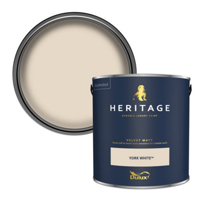 Dulux Heritage York White Velvet Matt Wall Paint2.5L from B&Q