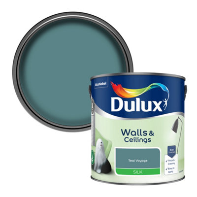 B&Q -  Teal Voyage Silk Wall & Ceiling Emulsion Paint2.5L