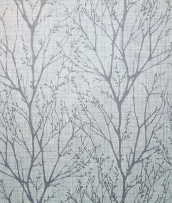 Crown M1877 Lynford Trees Mid Weight Vinyl Wallpaper, Blue
