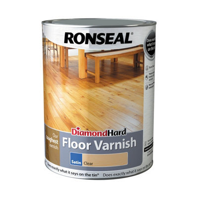 B&Q -  Diamond Clear Satin Wood Floor Varnish5L