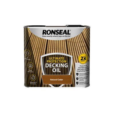 Ronseal Ultimate Natural Cedar Decking Wood Oil, 2.5L