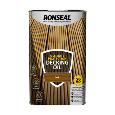 Ronseal Ultimate Protection Decking Oil Teak 5 Litre - Teak - Image 5