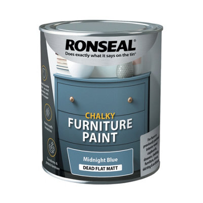 Ronseal Blue One Coat Chalky Furniture Paint Midnight 750Ml