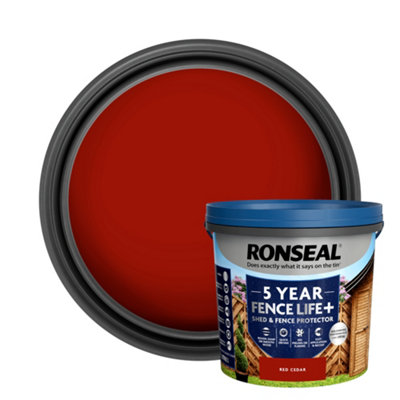 Ronseal 5 Year Fence Life+ Red Cedar Matt Exterior Shed & Fence Protector Wood Paint5L Tub from B&Q