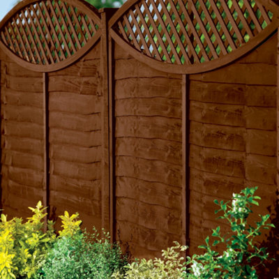 Garden fence painted dark brown
