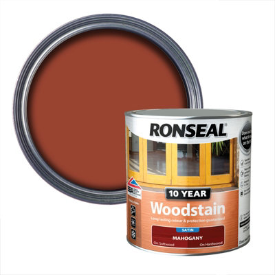 Ronseal 10 Year Mahogany Satin Quick Dry Doors & Window Frames Wood Stain750Ml from B&Q