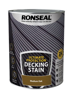 RonsealUltimate Protection Decking Stain 5LMedium Oak from B&Q