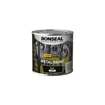 Ronseal Black Direct To Metal Paint Satin 250Ml