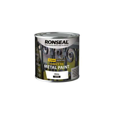 Ronseal White Direct To Metal Paint Satin 250Ml