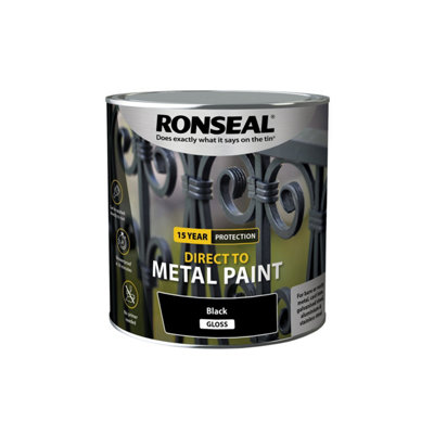 Ronseal Direct To Metal Paint Gloss 2.5L Black from B&Q
