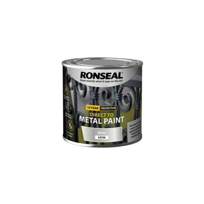 Ronseal Silver Direct To Metal Paint Satin 250Ml