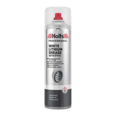 Holts White Lithium Grease With Ptfe Aero Spray Professional Lubrication 500Ml from B&Q