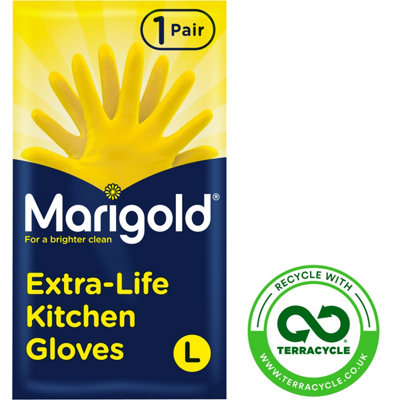 Marigold Latex Yellow Kitchen GlovesLarge from B&Q