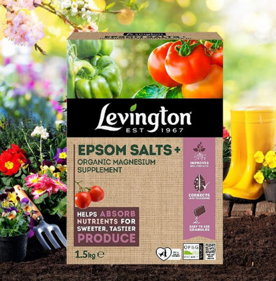 Levington Magnesium Epsom Salts Organic Soil Supplement Fruit & Veg Feed 1.5Kg from B&Q
