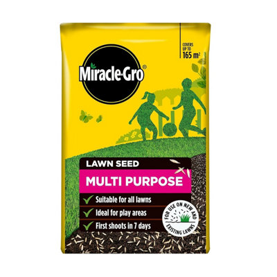 Miracle-Gro Multi Purpose Lawn Seed 165M2 Ryegrass Fine Fescues Grass Seed 5Kg