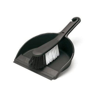 Addis Stiff Dustpan & Brush Black from B&Q