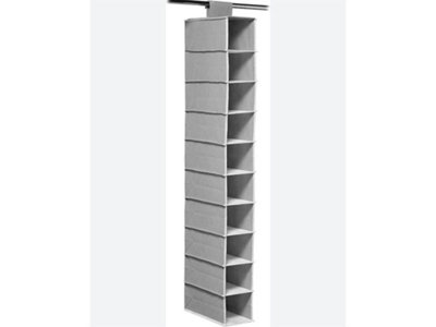 Addis Vertical Hanging Shelf Storage 10 Compartment Space-Saving Shoe Clothes & Accessory Wardrobe Organizer from B&Q