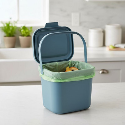 Addis Kitchen Compost Caddy 4.5 Litre Air Blue Polypropylene Food Waste Bin - Image 3