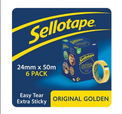 Sellotape Orig Tape 24mmx50M Pk6 from B&Q