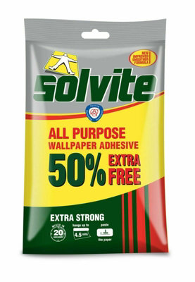 Solvite Wallpaper Paste Adhesive 4.5 Rolls from B&Q