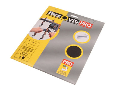 Flexovit 63642558253 Emery Cloth Sanding Sheets 230 X 280mm Very Fine 150G 25 Flv58253 from B&Q