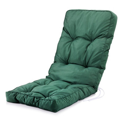 Alfresia Green Classic Recliner Replacement Polyester Crumb Filled Garden Cushion from B&Q